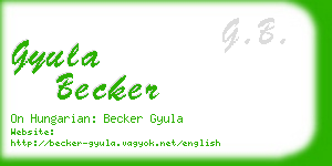 gyula becker business card